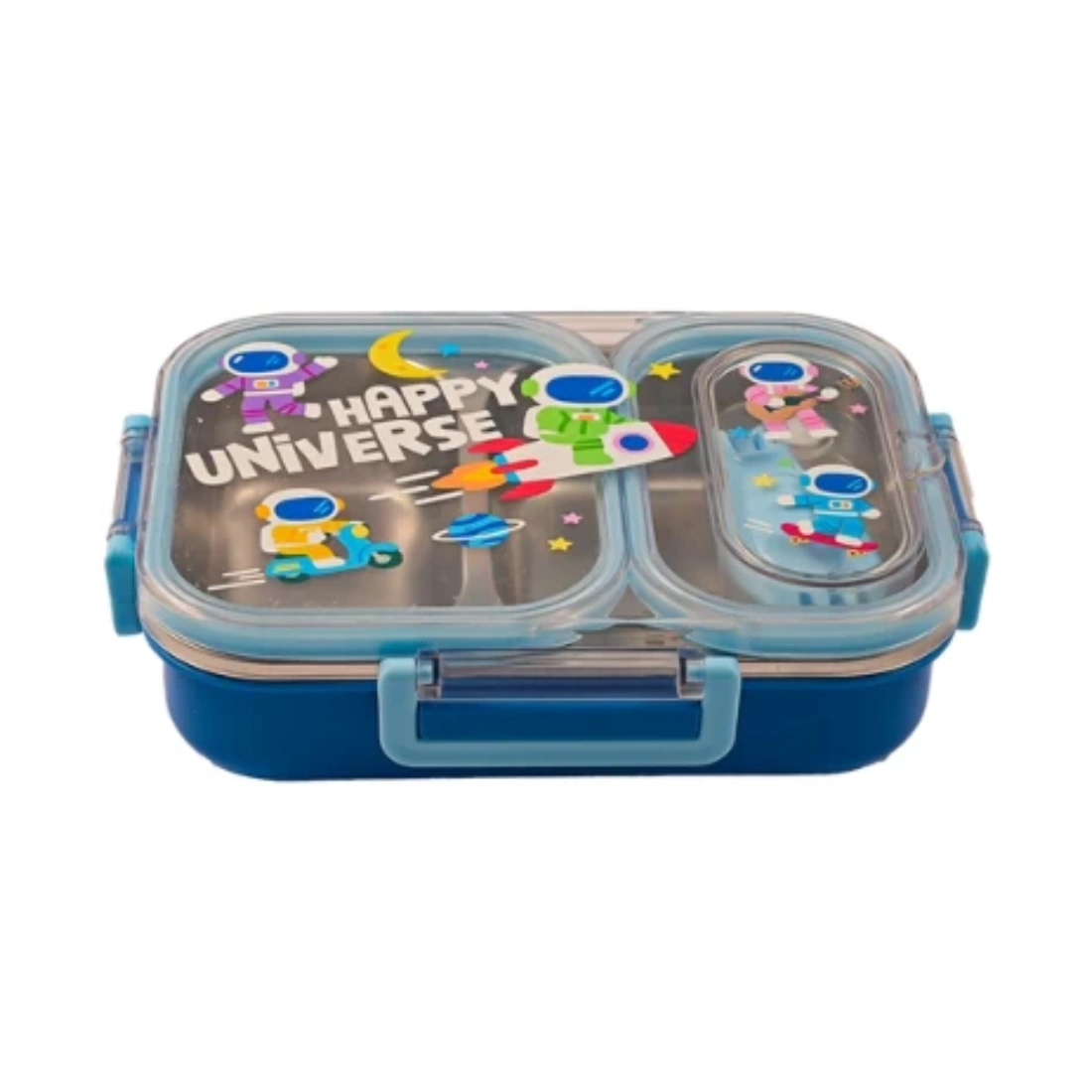 Little Bite Kids Steel Lunch Box (Set of 1) - Astronaut Blue