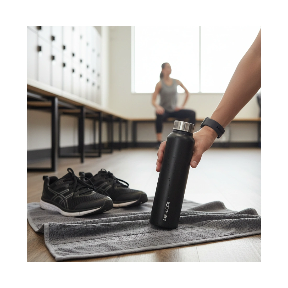 Steel Water Bottle (set of 1, 750ml) - Black