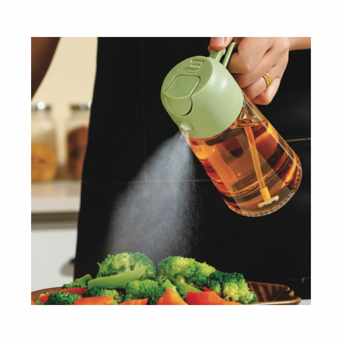 Glass Oil Dispenser (set of 1, 450ml) - Brown