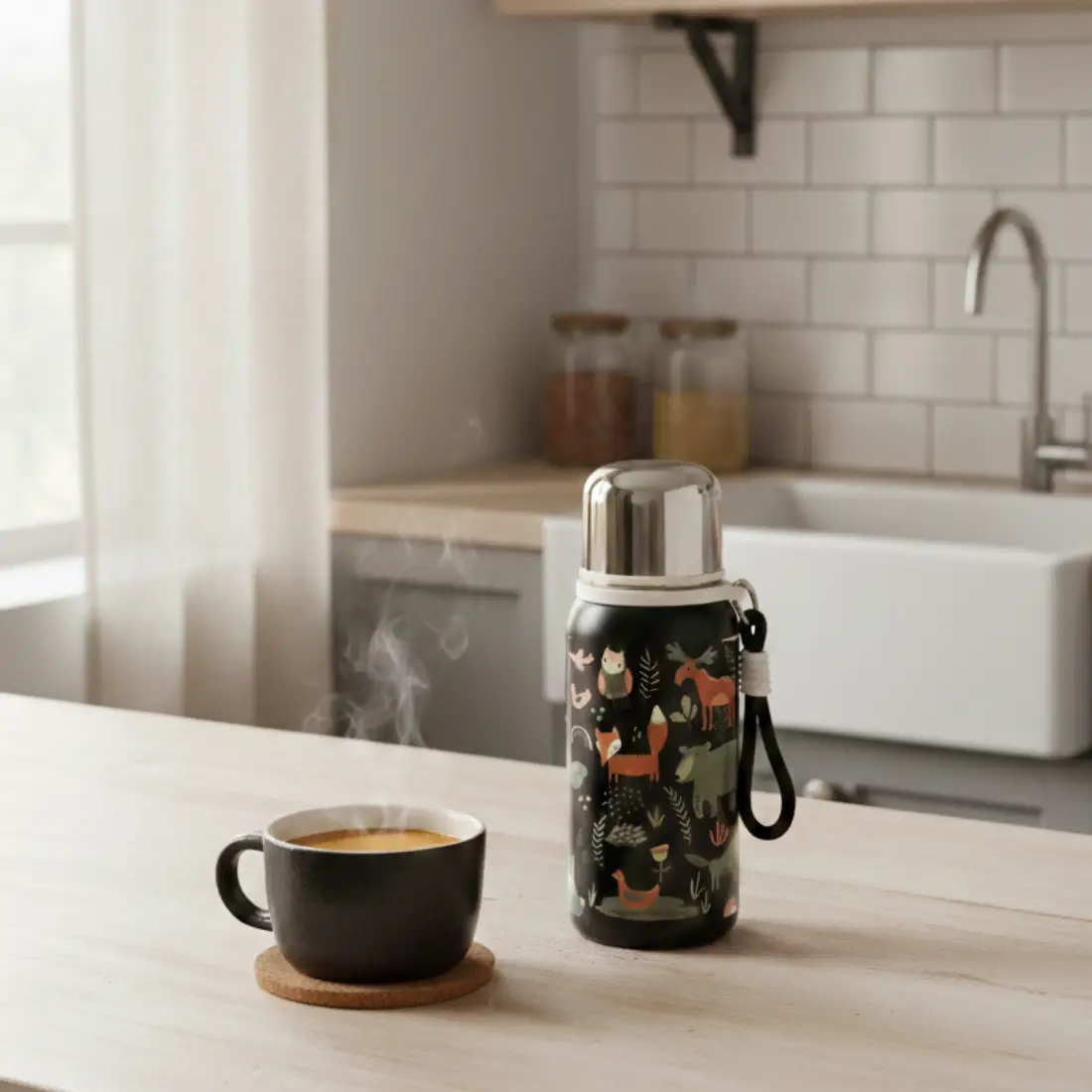 Celebration Insulated Steel Bottle (set of 1, 750ml) - Black