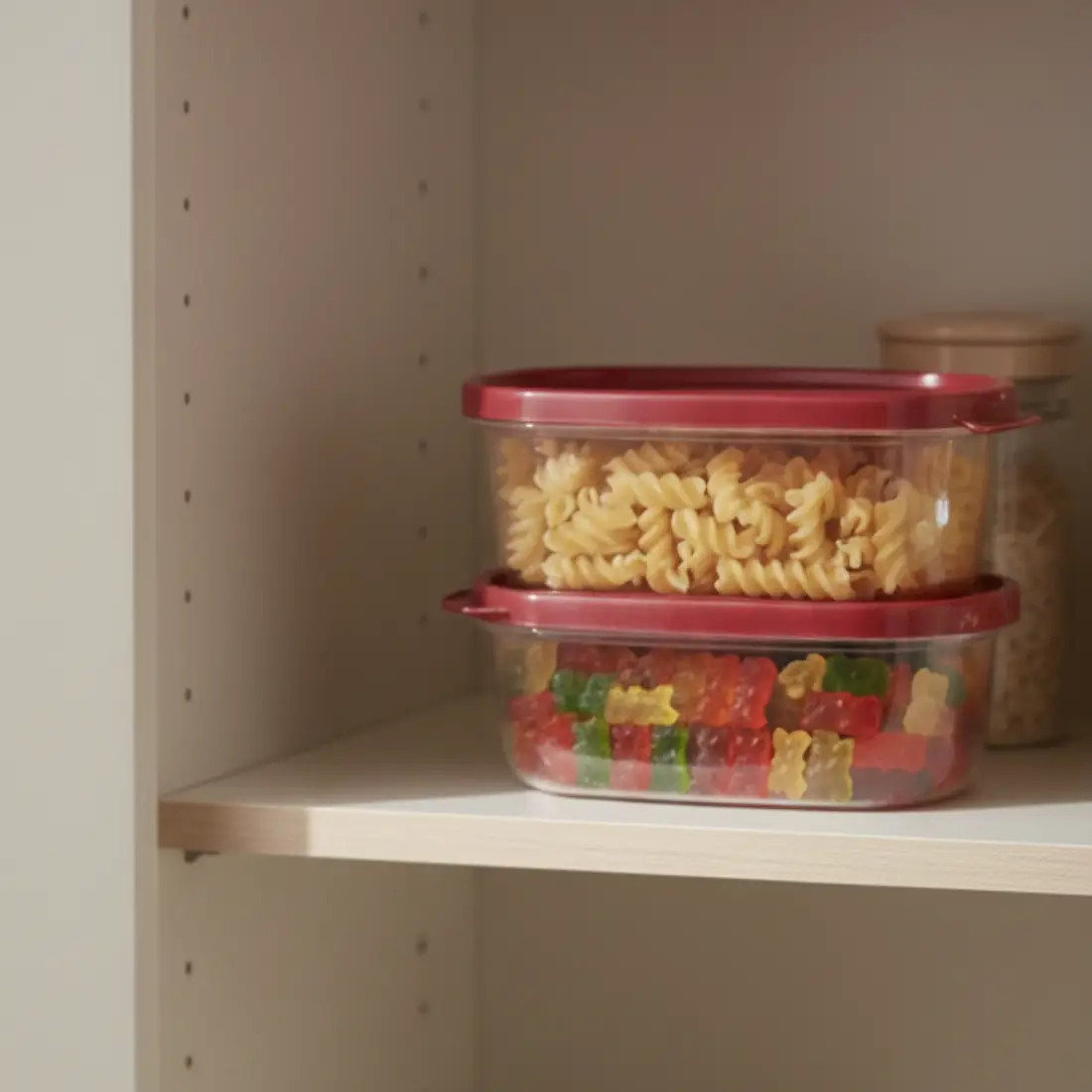 Crystal Clear Oval Container (set of 2, 600ml) - Raspberry Gem