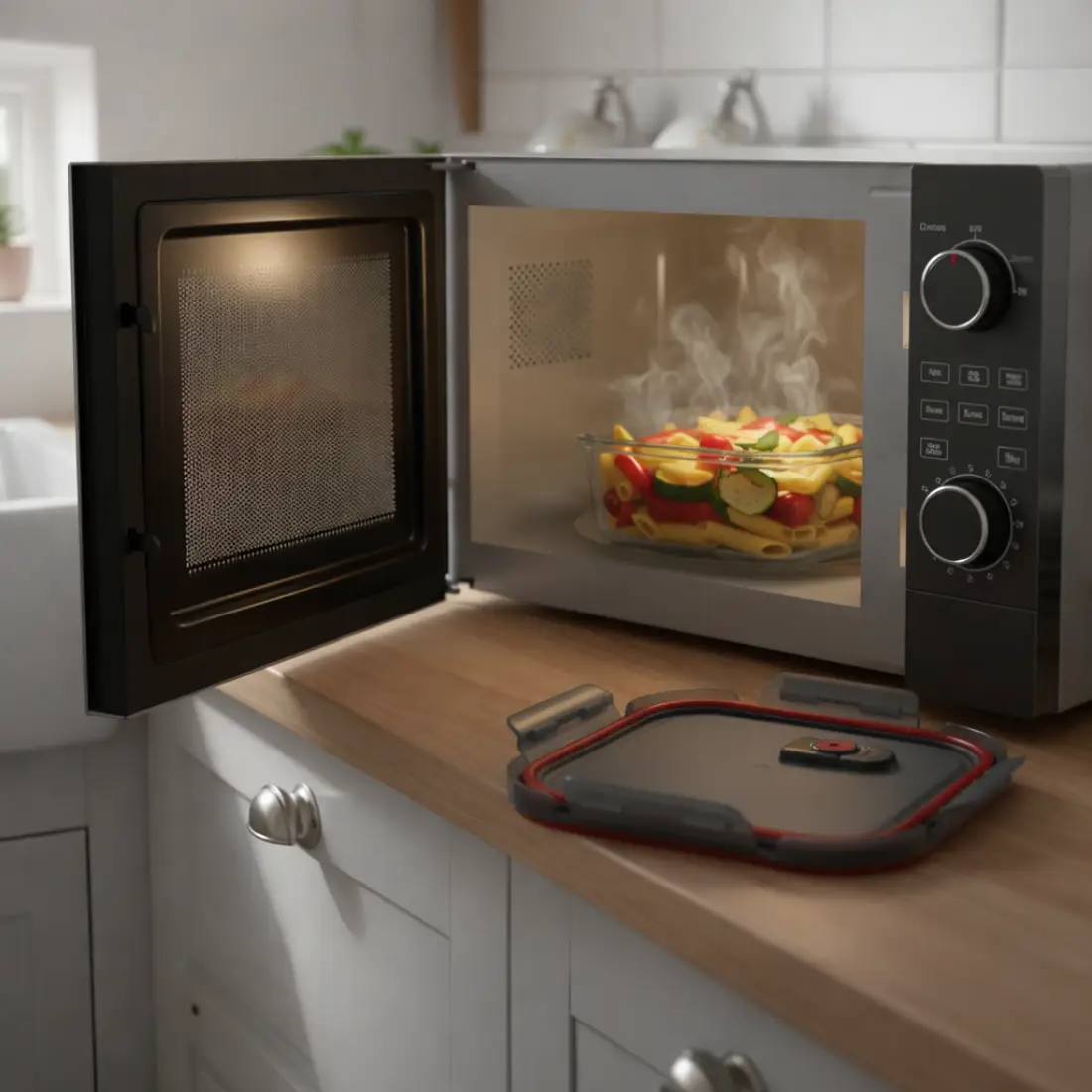 Fresh Lock Glass Container (set of 1, 1100ml) - Onyx Black