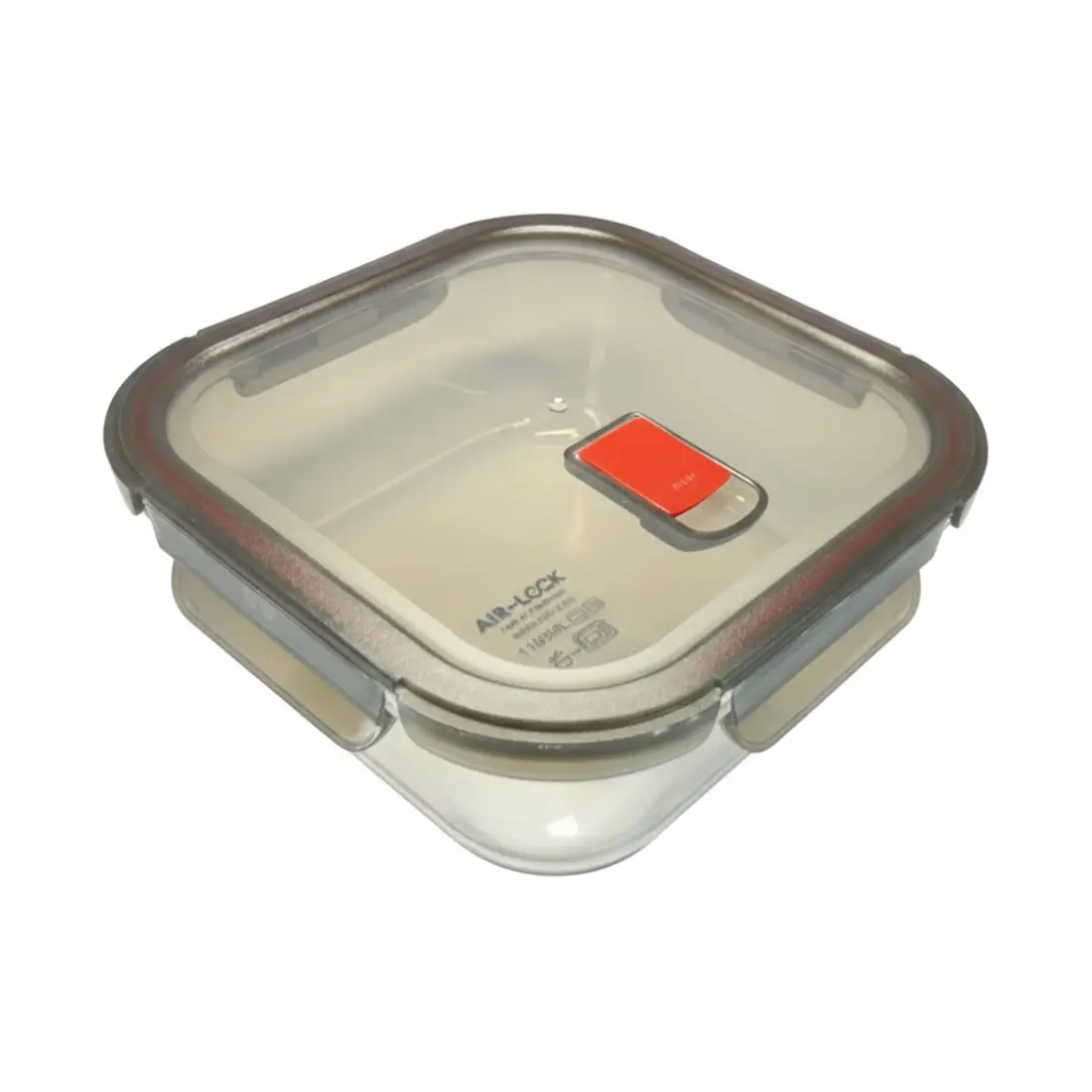 Fresh Lock Glass Container (set of 1, 1100ml) - Onyx Black