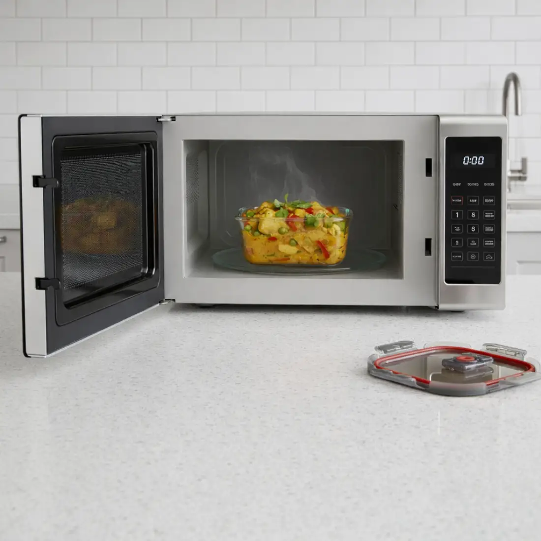 Fresh Lock Glass Container (set of 1, 850ml) - Onyx Black