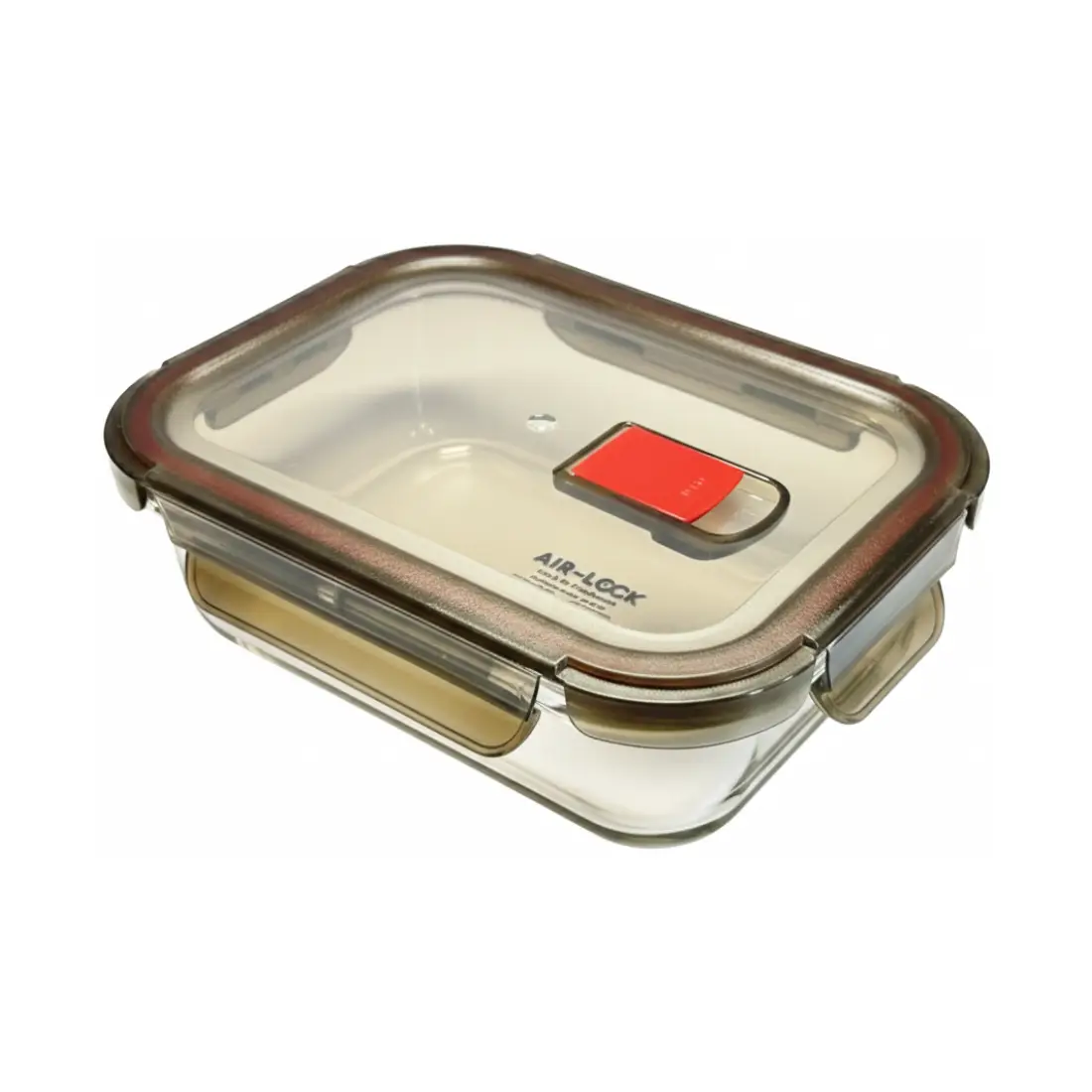 Fresh Lock Glass Container (set of 1, 630ml) - Onyx Black