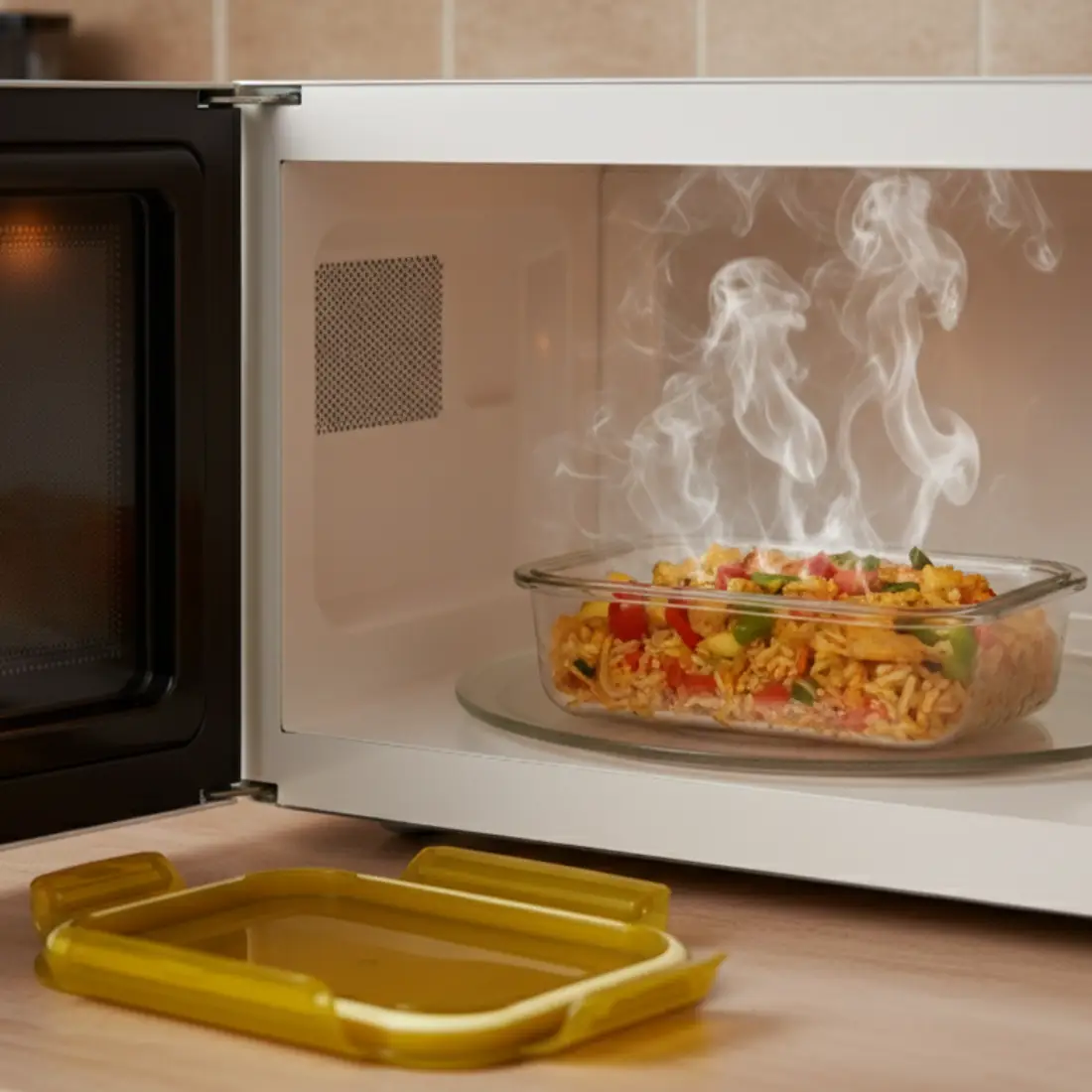 Fresh Lock Glass Container (set of 1, 630ml) - Topaz Gold