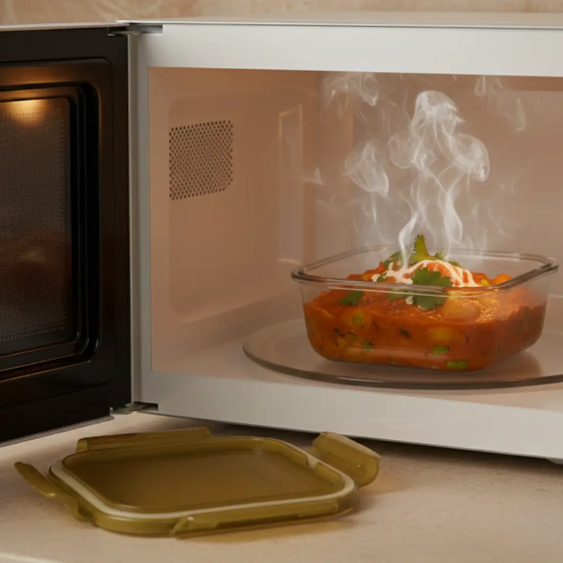 Fresh Lock Glass Container (set of 1, 1100ml) - Topaz Gold