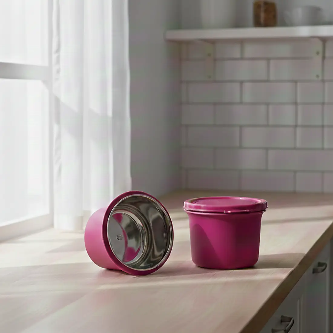 Gourmet SS Container (set of 2, 600ml) - Plum Velvet