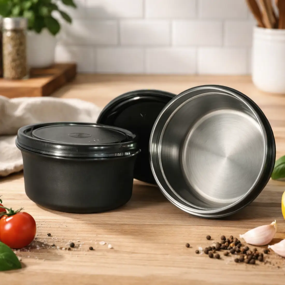 Meal Mate SS Container (set of 2, 400ml) - Black