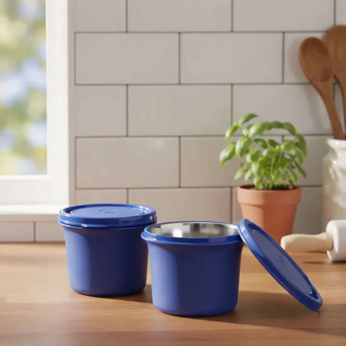 Meal Mate SS Container (set of 2, 600ml) - Blue