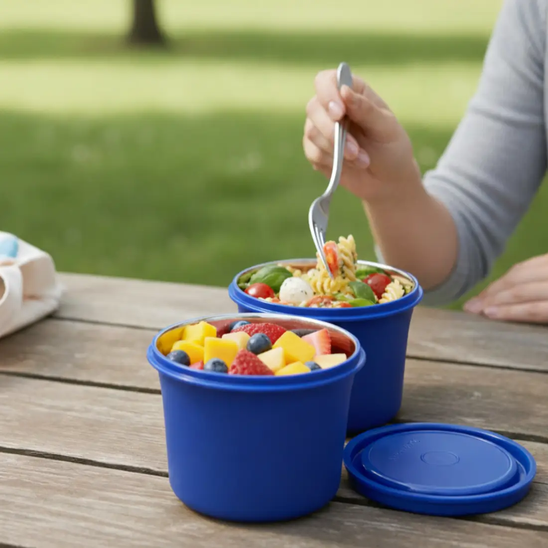 Meal Mate SS Container (set of 2, 600ml) - Blue