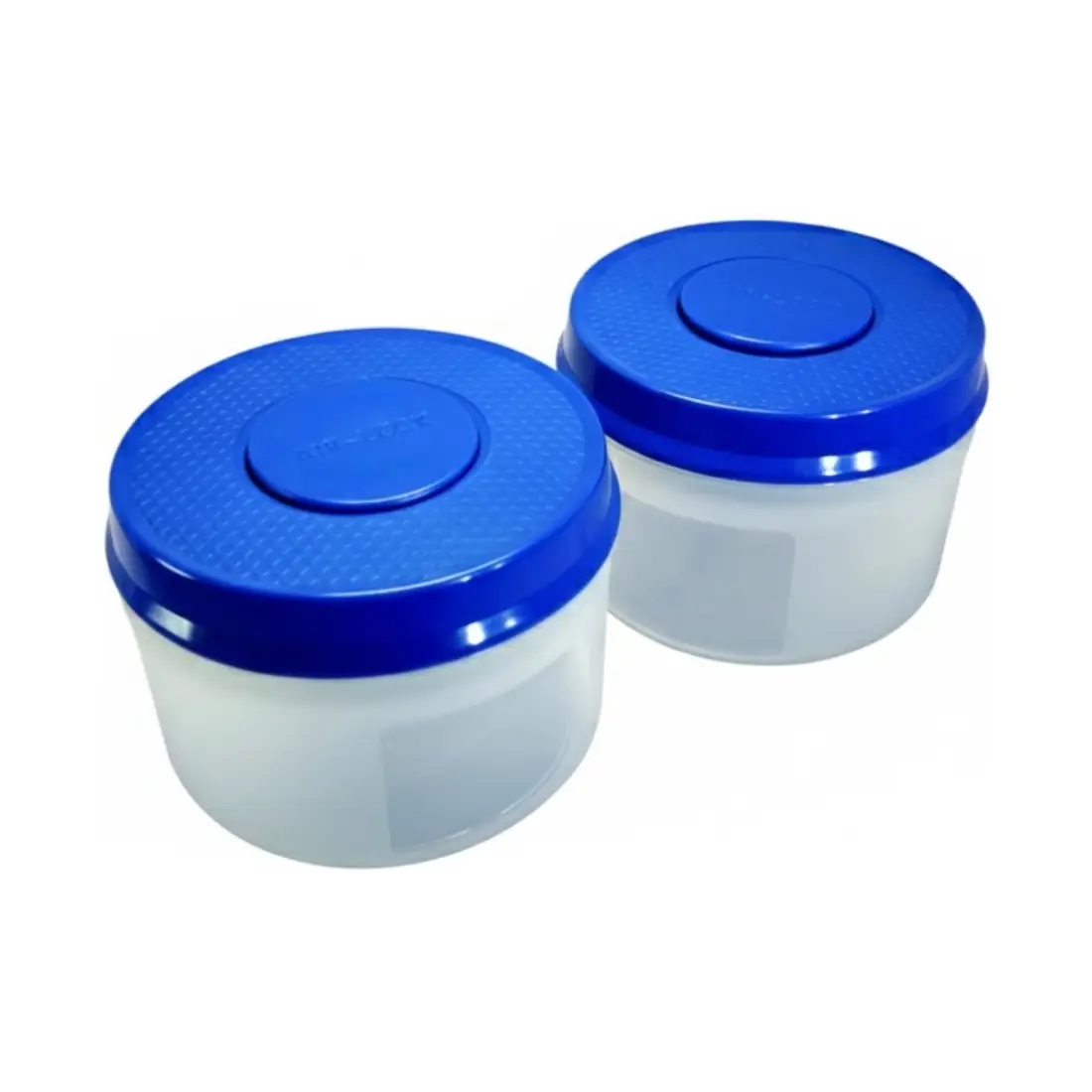 Round Push Button Container (set of 2, 650ml) - Blue