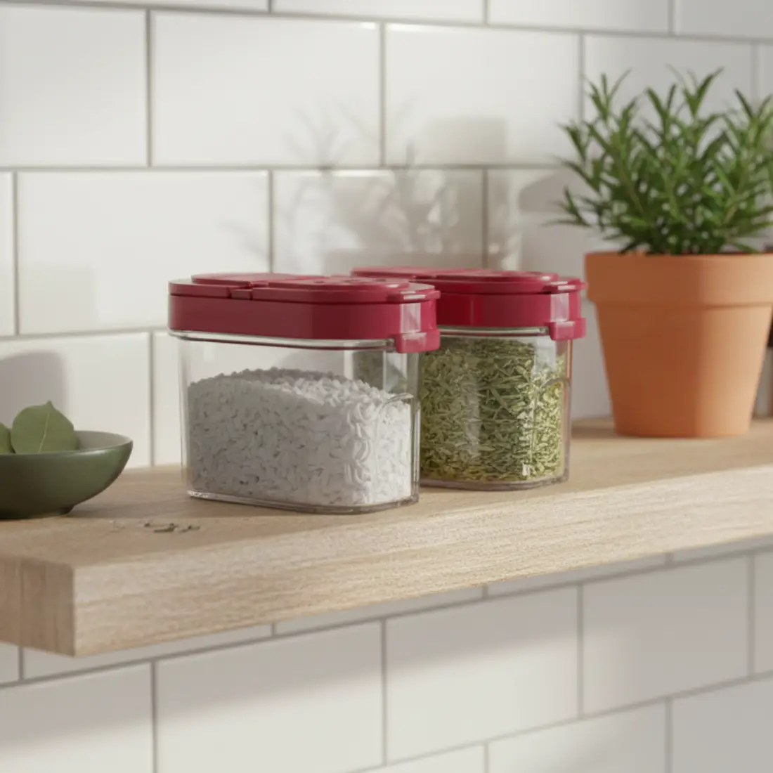 Spice Container (set of 2, 125ml) - Red