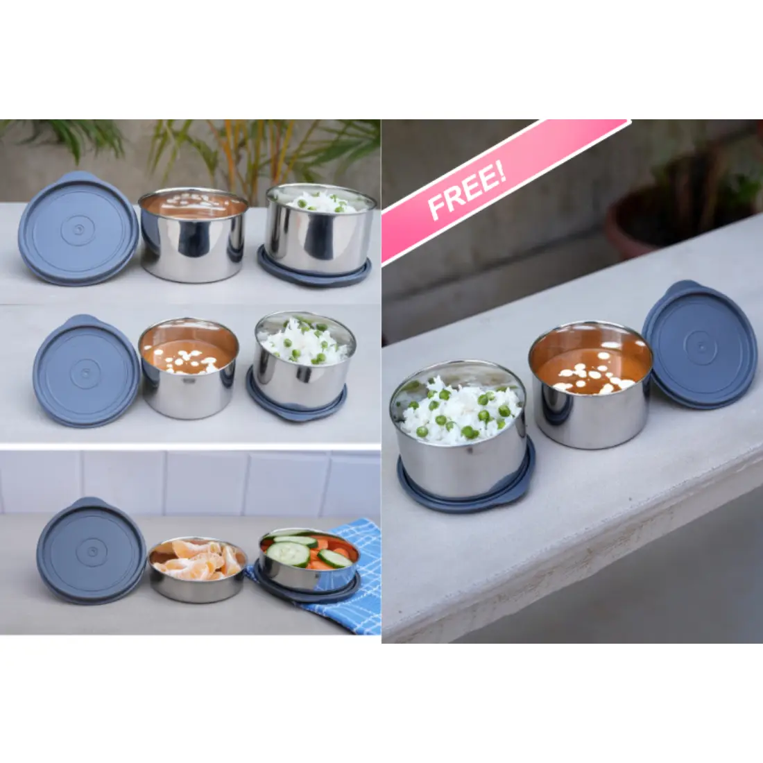 Buy Munchmax Steel Bowl 400ML (Set of 2) Munchmax Steel Bowl 290ML (Set of 2) Muchmax Steel Bowl 180ML (Set of 2) Free Muchmax Steel Bowl 400ML (Set of 2)