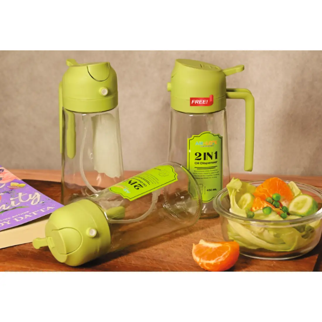 Buy Glass Oil Dispenser 450ML X2 Free Glass Oil Dispenser 450ML