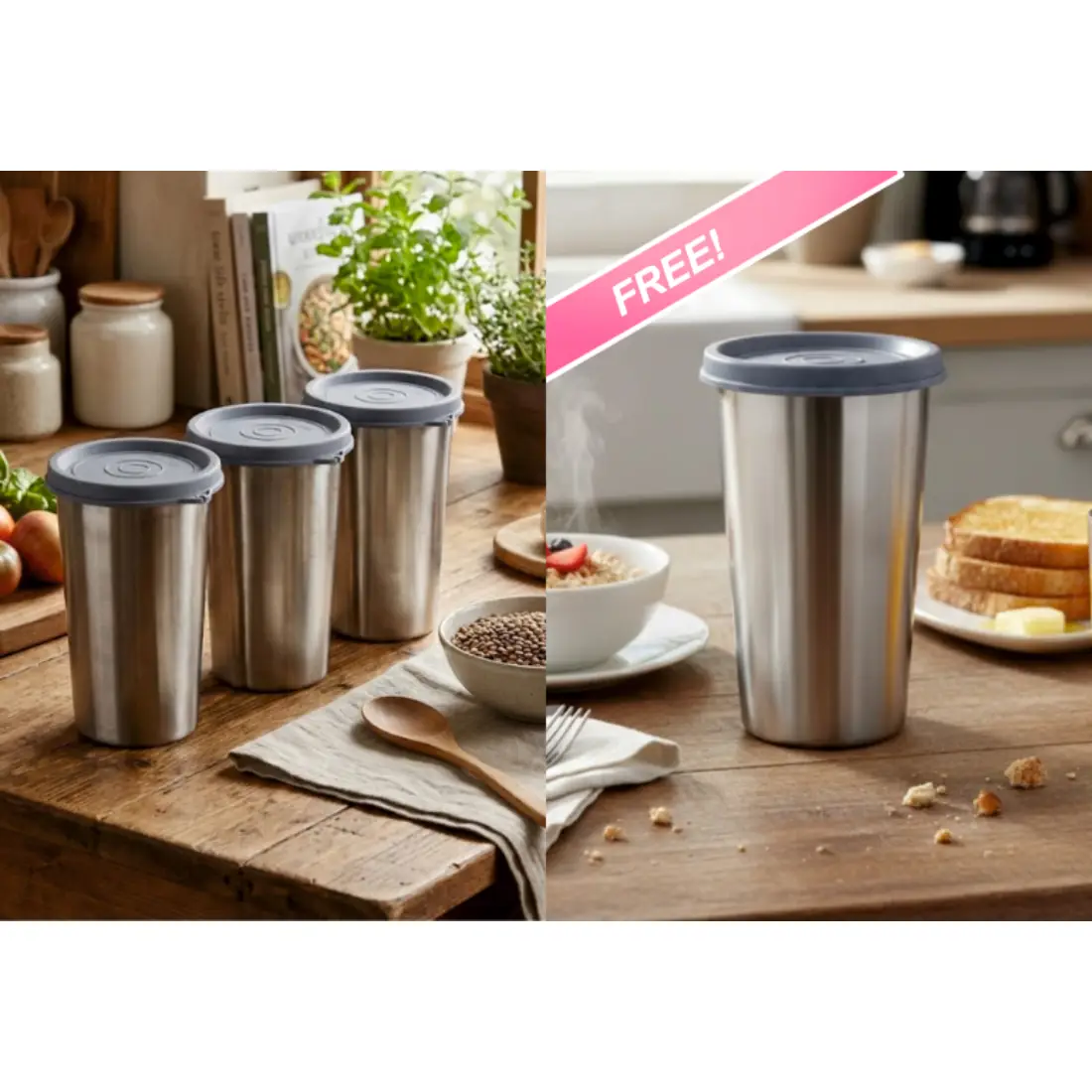 Buy Steel Tumbler 400ML X 3 Free Steel Tumbler 400ML X 1