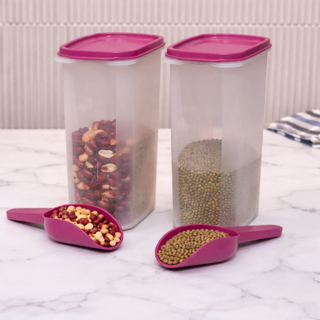 Keep It Dry Oval Container with Scoop (Set of 2, 2.0L) – Mulberry Dream