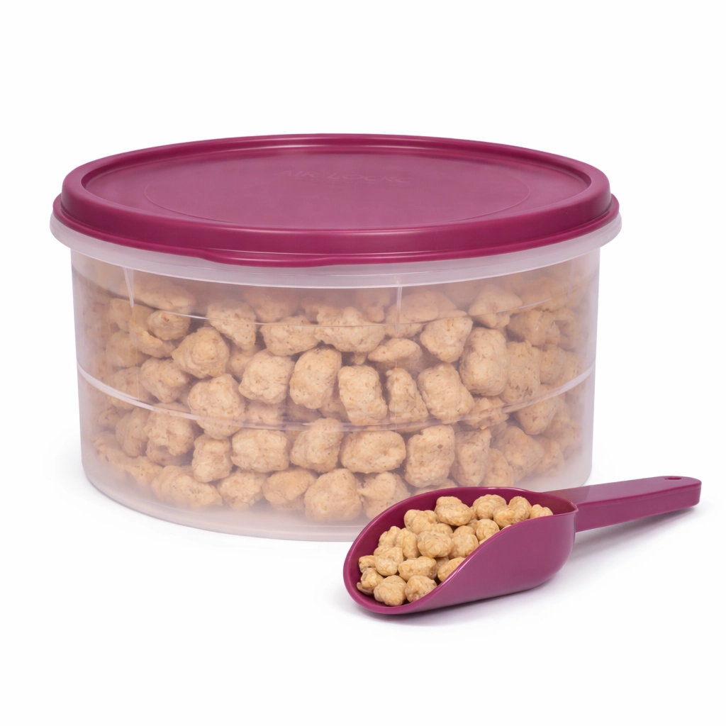 Keep It Dry Round Container with Scoop, 2.6L - Mulberry Dream