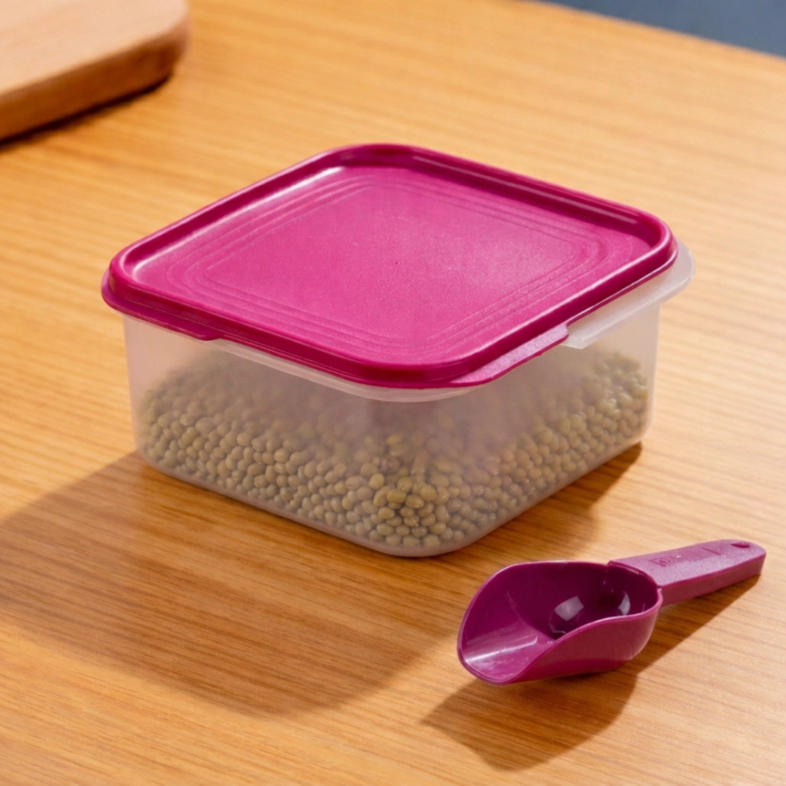 Keep It Dry Square Container with Scoop, 2.5L - Mulberry Dream