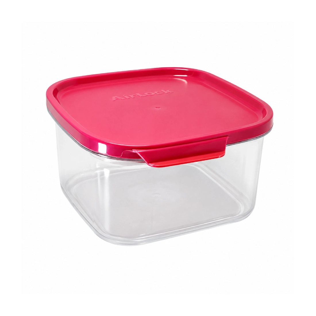 1.0L Crystal Clear Square Container (1 Piece) - Raspberry Gem