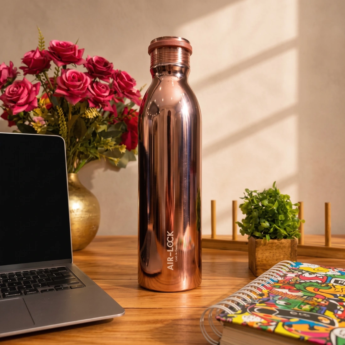 1.0L Aqualock Double Wall Insulated Bottle - Rose Gold (1 Piece)